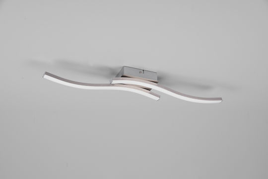 Trio Lighting Route Πλαφονιέρα Οροφής 56εκ. Ασημί με Ενσωματωμένο LED