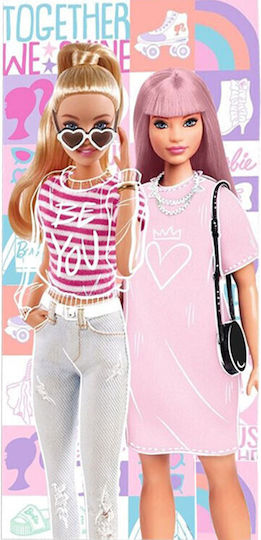 Kids Licensing Детски плажен кърпа Розов Barbie 140x70см.
