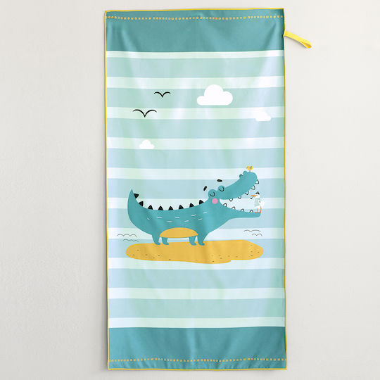 Kids' Beach Towel Croco Friends Turquoise Nima Beach 70x140cm Microfiber