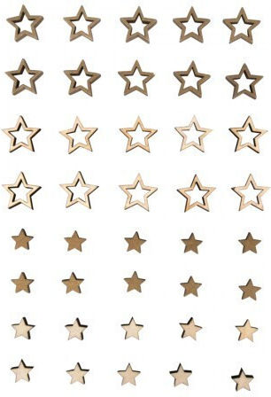 Rayher Wooden Stars 40pcs