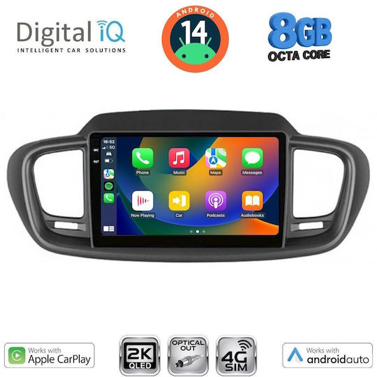 Digital IQ Car Audio System for Kia Sorento 2014-2020 (Bluetooth/USB/WiFi/GPS/Apple-Carplay/Android-Auto) with Touch Screen 10"