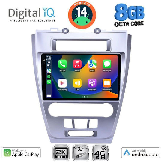 Digital IQ Car Audio System for Ford Fusion 2012-2017 (Bluetooth/USB/WiFi/GPS/Apple-Carplay/Android-Auto) with Touch Screen 10"