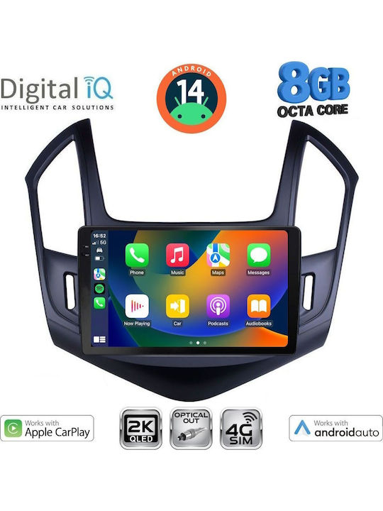 Digital IQ Car Audio System for Chevrolet Cruze 2013-2015 (Bluetooth/USB/WiFi/GPS/Apple-Carplay/Android-Auto) with Touch Screen 9"