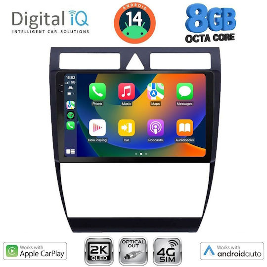 Digital IQ Car Audio System for Audi A6 1998-2005 (Bluetooth/USB/WiFi/GPS/Apple-Carplay/Android-Auto) with Touch Screen 9"