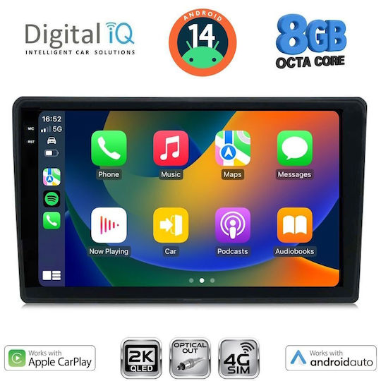 Digital IQ Car Audio System for Alfa Romeo Spider / Brera 2004-2012 (Bluetooth/USB/WiFi/GPS/Apple-Carplay/Android-Auto) with Touch Screen 9"