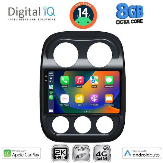 Digital IQ Ηχοσύστημα Αυτοκινήτου για Jeep Compass / Patriot 2007-2016 (Bluetooth/USB/WiFi/GPS/Apple-Carplay/Android-Auto) με Οθόνη Αφής 10"