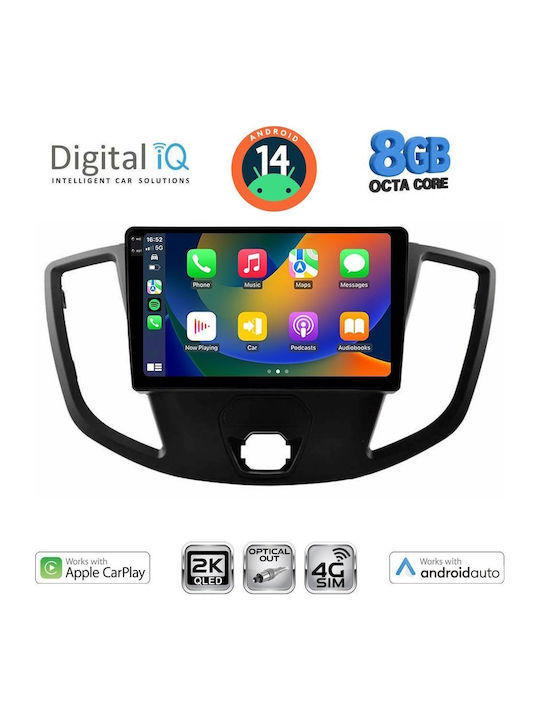 Digital IQ Car Audio System for Ford Transit 2014-2020 (Bluetooth/USB/WiFi/GPS/Apple-Carplay/Android-Auto) with Touch Screen 9"