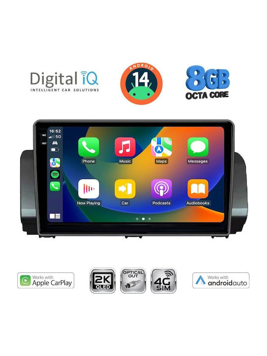 Digital IQ Car Audio System for Dacia Logan / Sandero / Jogger 2020 (Bluetooth/USB/WiFi/GPS/Apple-Carplay/Android-Auto) with Touch Screen 9"