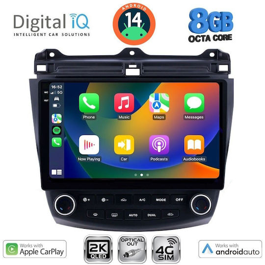 Digital IQ Ηχοσύστημα Αυτοκινήτου για Honda Accord 2003-2007 (Bluetooth/USB/WiFi/GPS/Apple-Carplay/Android-Auto) με Οθόνη Αφής 10"