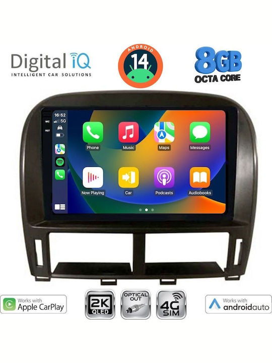 Digital IQ Car Audio System for Jaguar XF Lexus LS 2000-2006 (Bluetooth/USB/WiFi/GPS/Apple-Carplay/Android-Auto) with Touch Screen 9"
