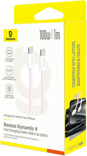 Baseus Dynamisches USB 2.0 Kabel USB-C männlich - USB-C 100W PD Rosa 1m P10381400411-00