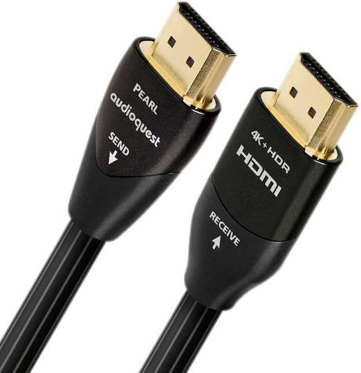 Audioquest Pearl HDMI 2.0 Premium High Speed 4K 60Hz HDR Wohnungs Kabel HDMI-Stecker - HDMI-Stecker 7,5m Schwarz