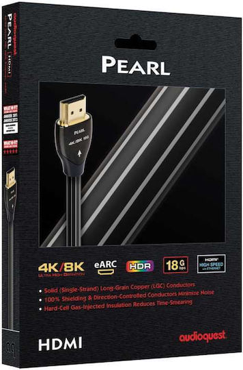 Audioquest Pearl HDMI 2.0 Premium High Speed 4K 60Hz HDR Wohnungs Kabel HDMI-Stecker - HDMI-Stecker 7,5m Schwarz