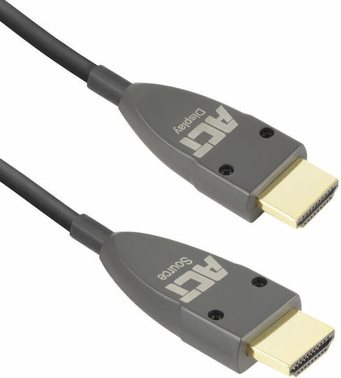 Intronics Премиум 8K Хибриден HDMI 2.1 Ултра Висока Скорост 48Gbps 4K 120Hz HDR VRR Кабел HDMI мъжки - HDMI мъжки 15м Черен