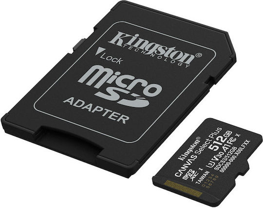 Kingston Canvas Select Plus microSDHC 512GB U3 V30 A1 UHS-I 150MB/s с адаптер