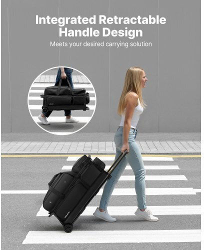 Vevor 3 Ball Bowling Bag Wheels Double Roller Bowling Bag Shoe Compartment