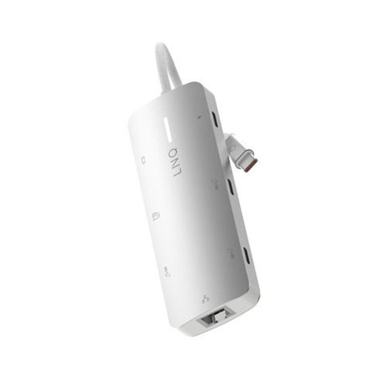 LinQ 8in1 Pro USB-C Docking Station mit HDMI 4K PD Ethernet Weiß