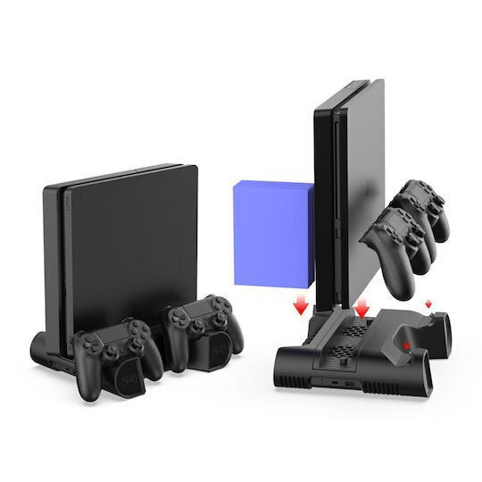 Dobe Charging Station Βάση Φόρτισης για 2 χειριστήρια PS4 Μαύρη