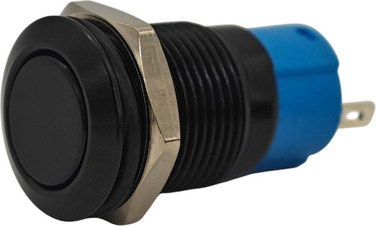 On Off Switch 12mm Black Push Button