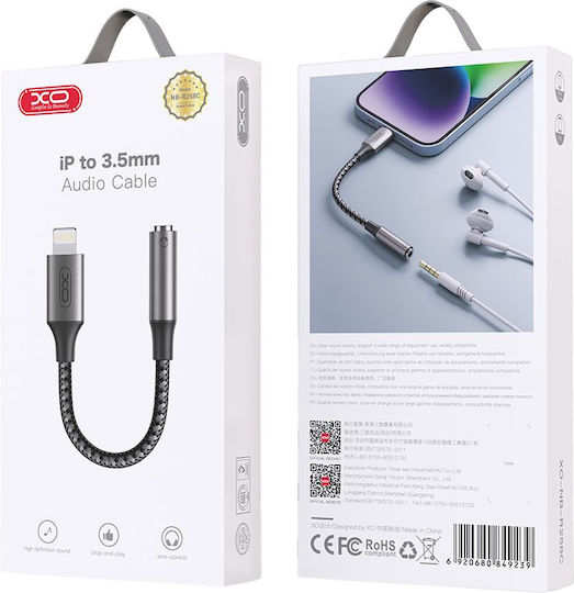 XO Konverter Blitzschlag männlich zu 3.5mm weiblich Gray 1Stück 16.005.0292