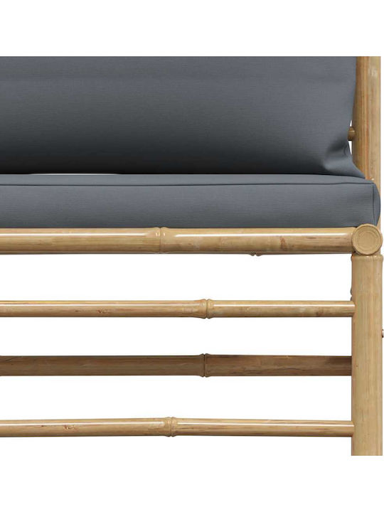 Outdoor Corner Bamboo Sofa With Cushions 70x70x60cm