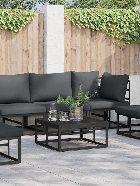 vidaXL Garden & Outdoor Furniture Sets Living Room Set Pieces Black with Pillows 8 Pieces