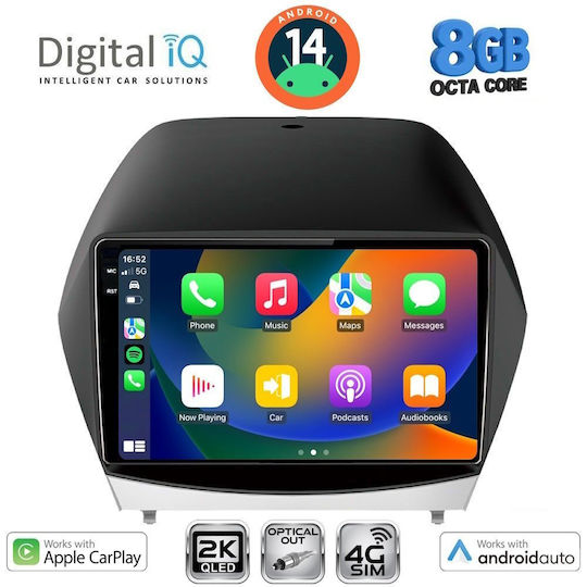Digital IQ Car Audio System for Hyundai iX35 2010-2015 (Bluetooth/USB/WiFi/GPS/Apple-Carplay/Android-Auto) with Touch Screen 10"