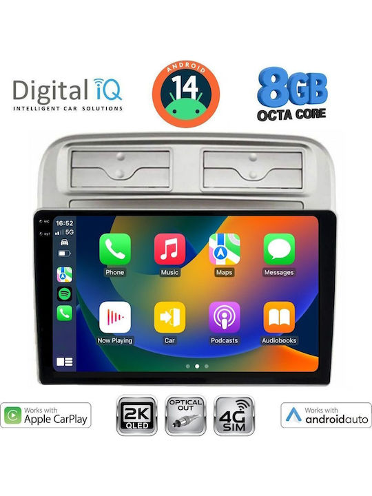 Digital IQ Car Audio System for Fiat Grande Punto 2005-2012 (Bluetooth/USB/WiFi/GPS/Apple-Carplay/Android-Auto) with Touch Screen 9"