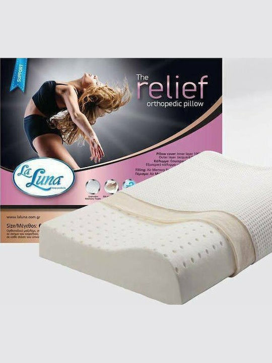 La Luna Relief Orthopedic Bed Pillow Memory Foam Anatomic 43x60x14cm