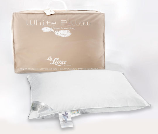La Luna White Goose Feathered Bed Pillow 50x70cm
