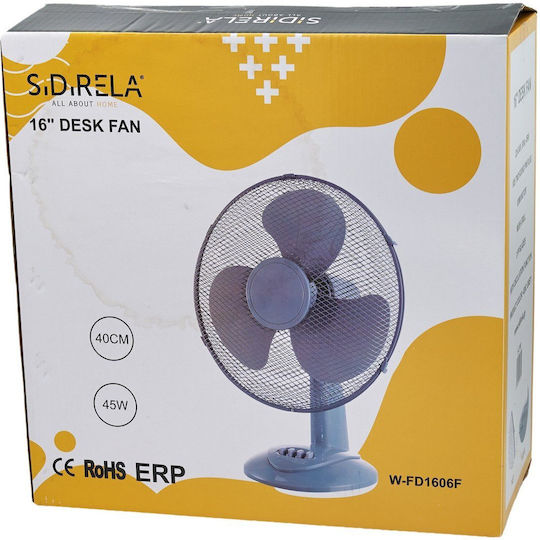 Sidirela Επιτραπέζιος Ανεμιστήρας 40W Διαμέτρου 40cm Μαύρος