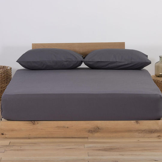 Nef-Nef Homeware Sheet Super-Double with Elastic 160x200+30cm. Jersey Green 109