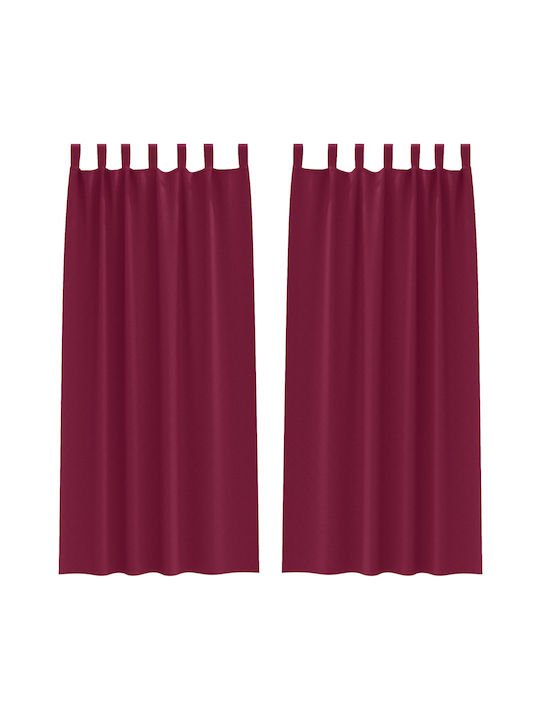 vidaXL vidaXL Vorhänge Fenster mit Obere Registerkarte Rote 140x260cm