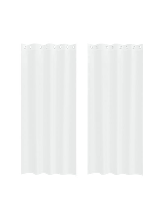 vidaXL Set Vorhänge mit Grommets Weiße 140x225cm