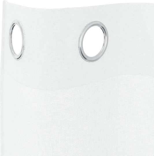 vidaXL Set Perdele Cu Capse Albe 140x260cm