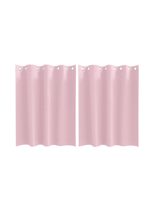 vidaXL Pink Window Curtain Set with Grommets 140x140cm