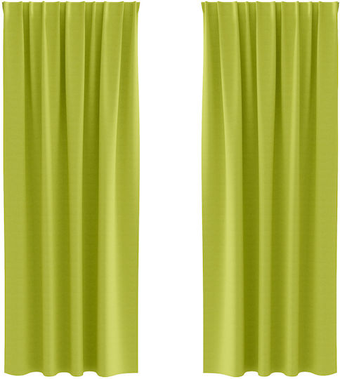 vidaXL Set Perdele cu Coafură Verzi 140x225 cm