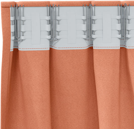 vidaXL Set of Curtains with Pencil Pleat Orange 140x260cm