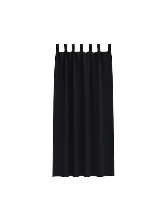 vidaXL Set Perdele Cu Bretele Negre 140x260cm
