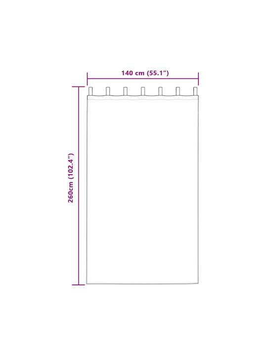 vidaXL Set Perdele Cu Bretele Negre 140x260cm
