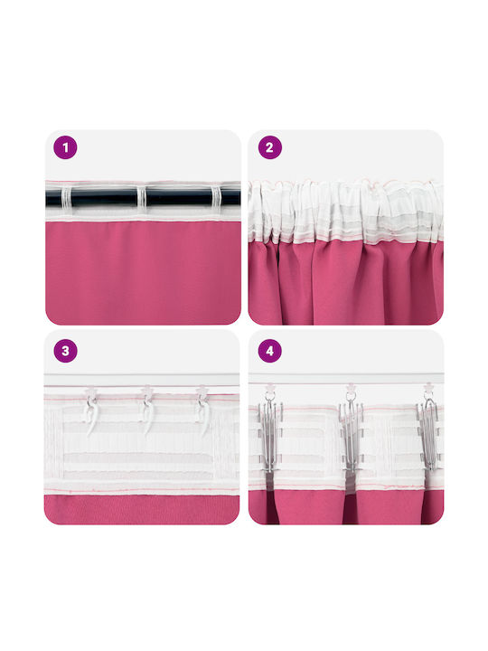 vidaXL Set Vorhänge mit Bleistiftfalten Rosa 140x245cm