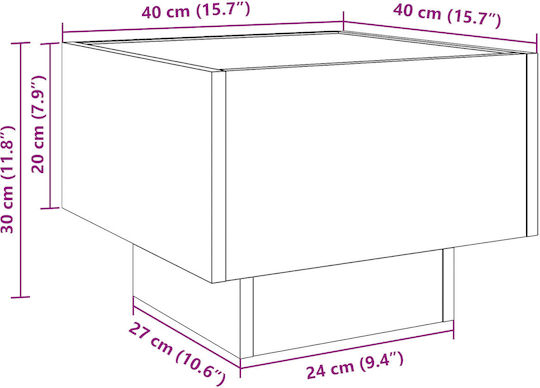 Nachttisch Black oak 30x40x40cm