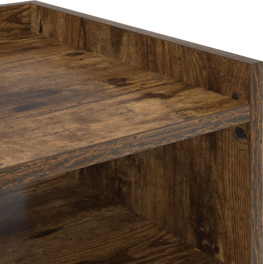 Bedside Table Wooden with Metal Legs Smoked Oak 40x40x61cm