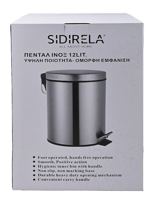 Sidirela Inox Perie de toaletă 12lt Argintiu