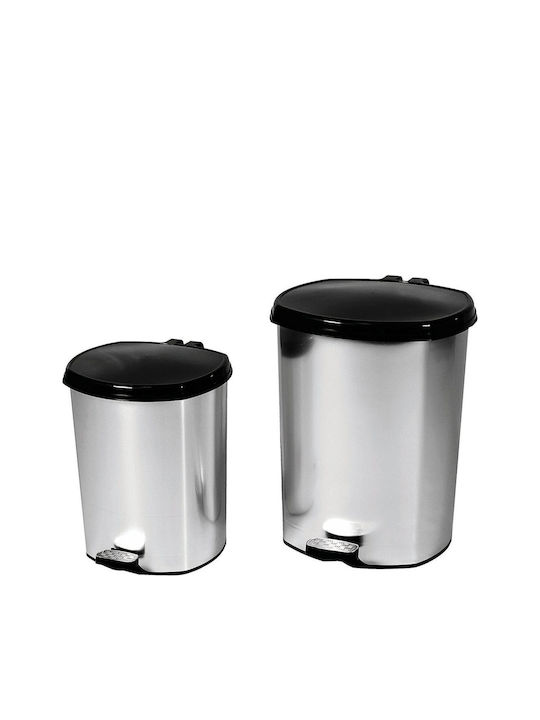Sidirela Πλαστικό Καλαθάκι Μπάνιου 12lt Black Silver