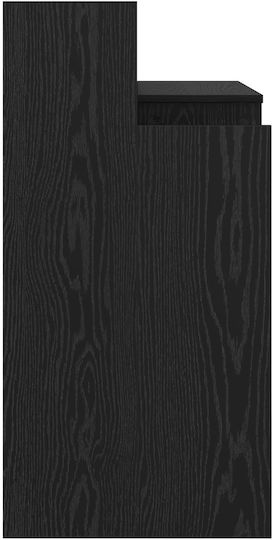 Lumarko Wooden Desk Black Oak with Metal Legs LED and USB Ports 97x45x90cm