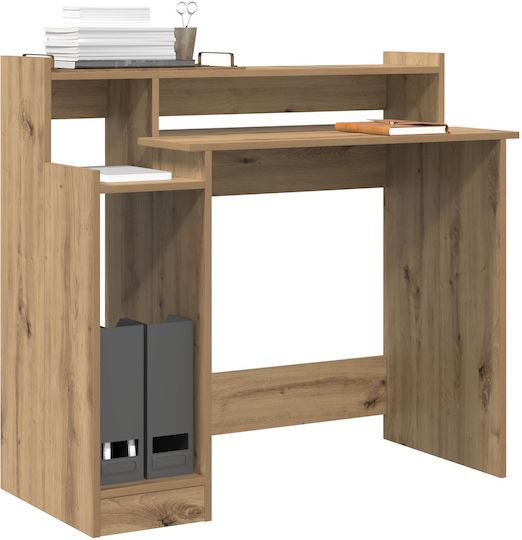 Electric Desk Artisan Wooden Coffee with Metal Legs, Adjustable Height, LED & USB ports 97x45x90cm