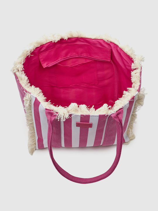 Verde Fuchsia Canvas Beach Bag from Verde