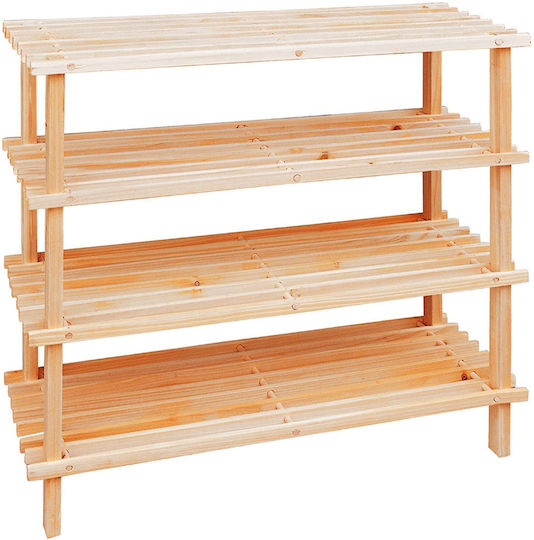 Ξύλινη με 2 Ράφια Φυσικό 74x26x30cm E-3773 Ξύλινη με 2 Ράφια Φυσικό 74x26x30cm E-3773