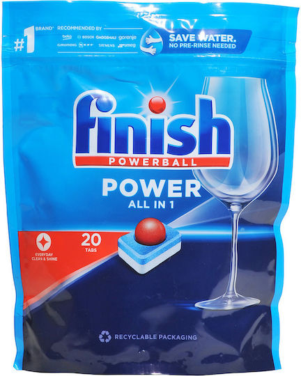 Finish Powerball All In 1 20 Κάψουλες Πλυντηρίου Πιάτων